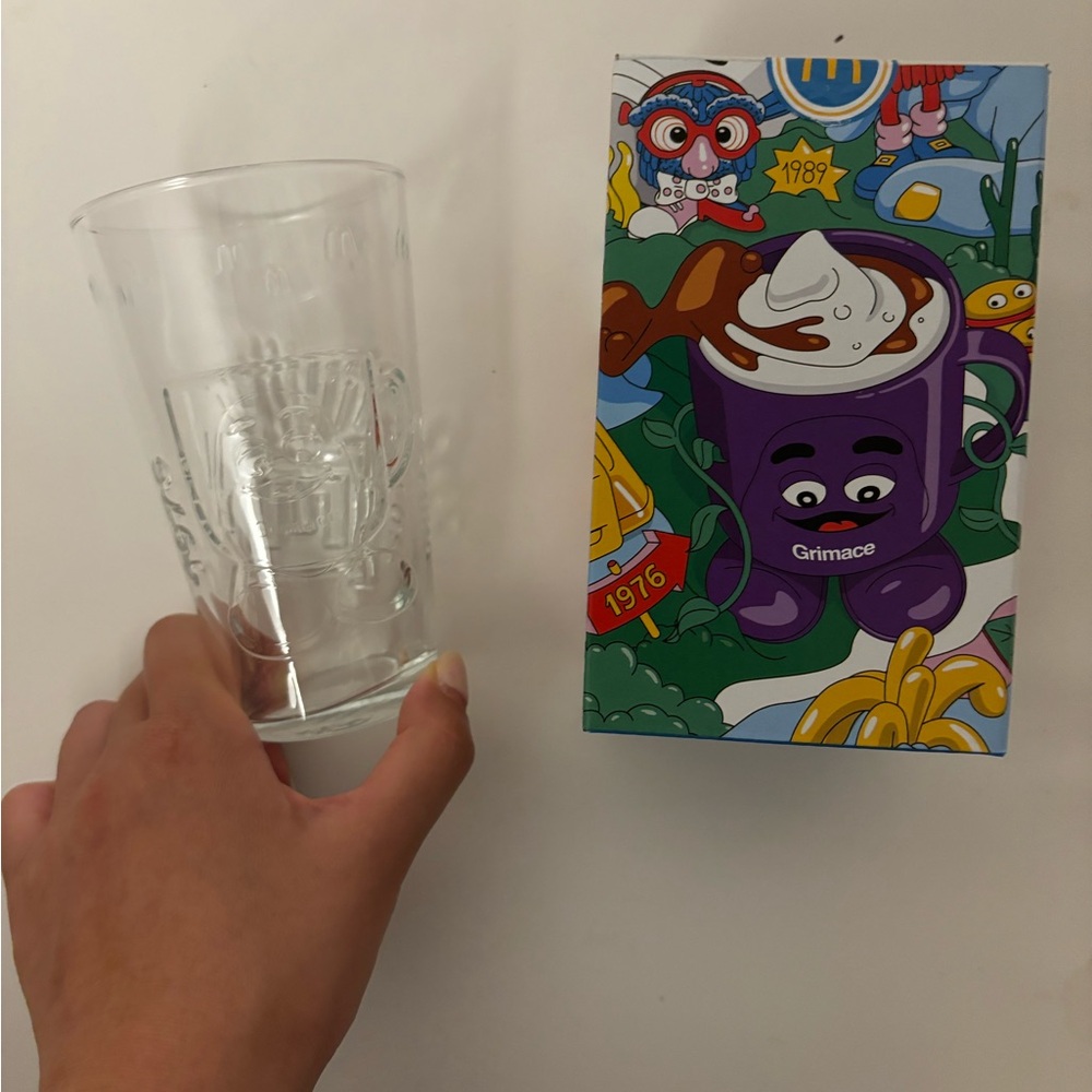 McDonald's Embossed Glass with Colorful Cartoon Box